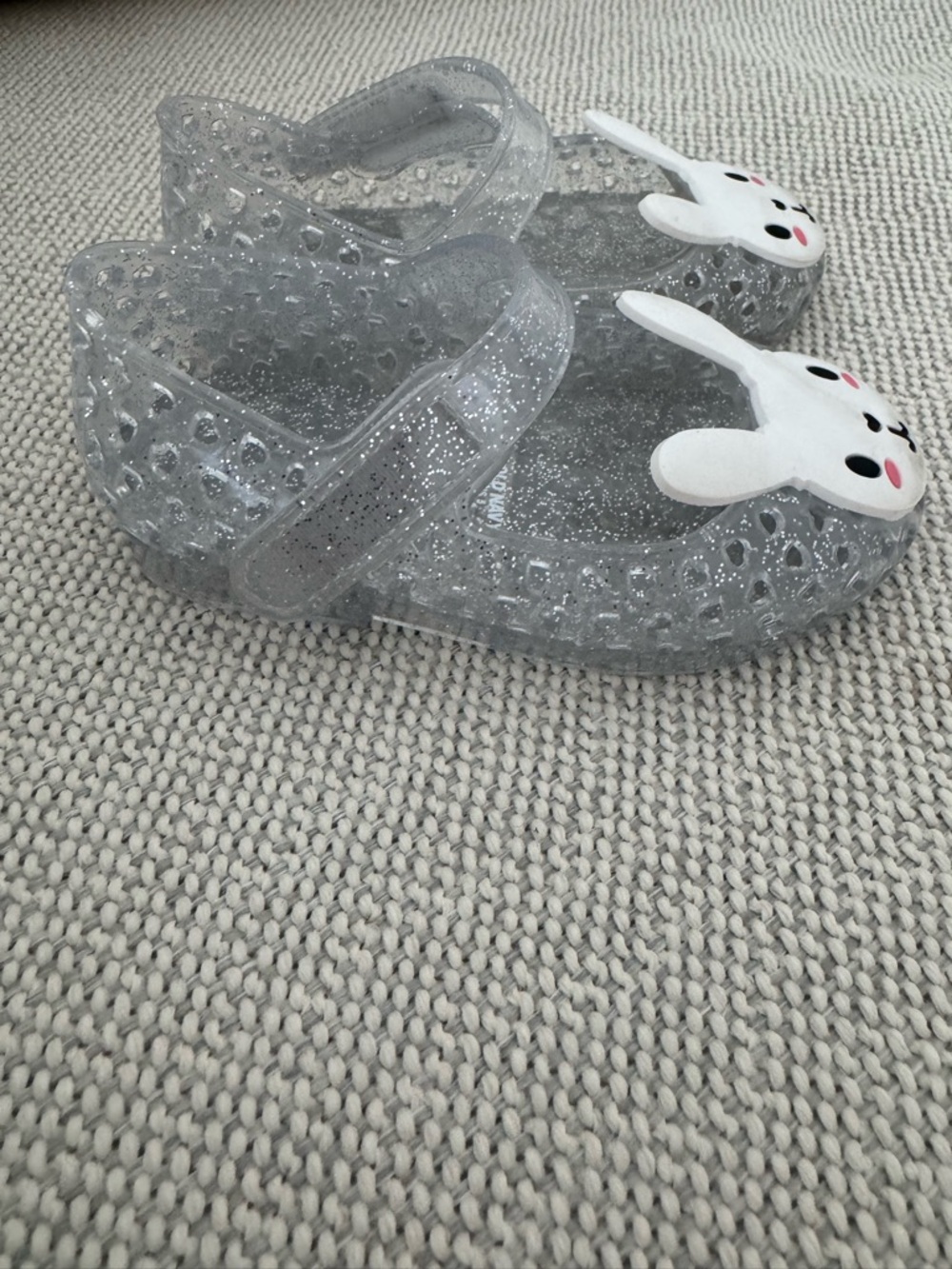 Old Navy Clear Glitter Jelly Bunny Mary Jane Shoes
